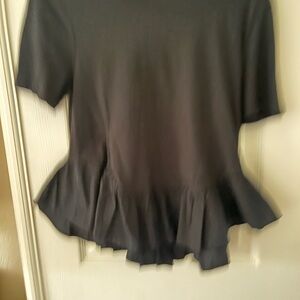 Maeve by Anthropologie Black Peplum Top